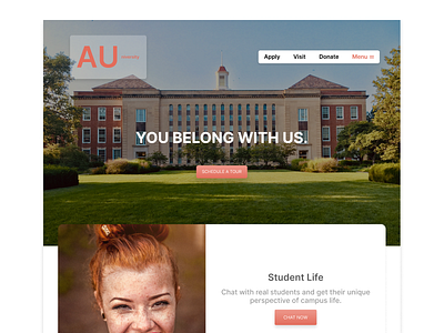 University Homepage figma home page ui university website