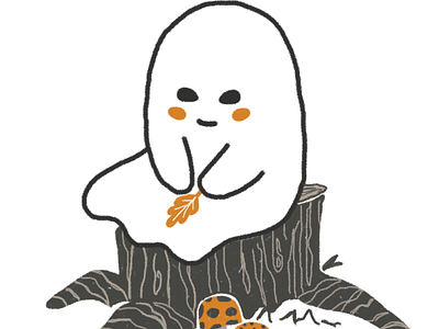 Shy ghost beginner color draw ghost graphic design halloween illustation photoshop shy spooky season