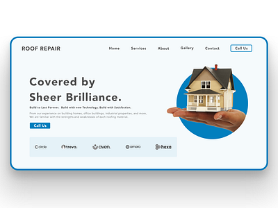 Roof Repair - Landing Page Concept Design branding design landign page landing page design minimal roof repair ui ui ux ux web web design webdesign