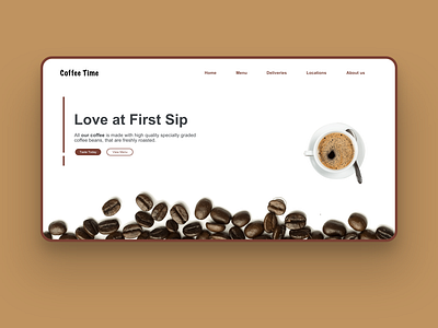 Coffee Time - Landing Page Concept Design branding coffee coffee shop design landign page landing page design minimal ui ui ux ux web web design webdesign