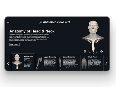 Anatomic ViewPoint - Landing Page Concept Design 3d anatomic body parts branding design healthcare landign page landing page design medical minimal orthopeadic orthopedic ui ui ux ux web web design webdesign