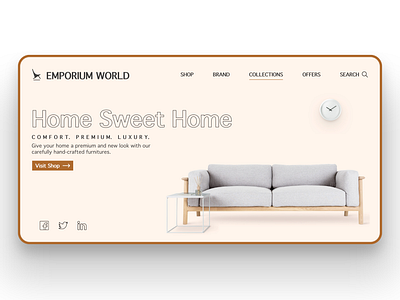 Emporium World - Landing Page Concept Design branding design e commerce furniture furniture shop landign page landing page design minimal online store shop online ui ui ux ux web web design webdesign