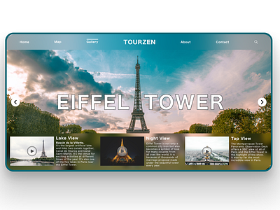 Tourzen - Landing Page Concept Design branding design eiffel tower landign page landing page design minimal tour travel ui ui ux ux web web design webdesign