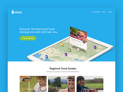 Dibble food map blue food home page local map ui