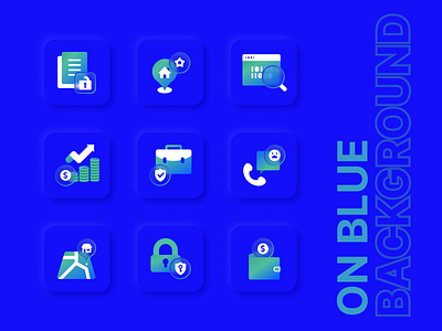 Icons for Social Go on Blue Background branding design glass glassmorphism icon mobile ui