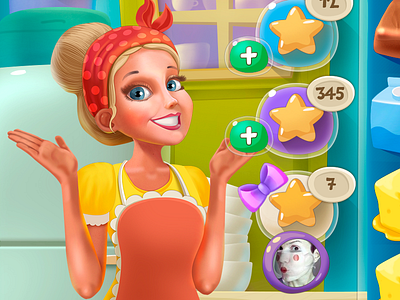 Girl character character game game art girl ios game logo social game ui