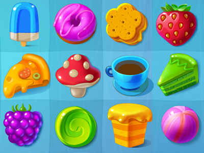 Sweety Swipe icon set cake candy game icon puzzle sweet