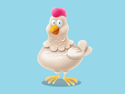 Chicken character chicken farm game art icon