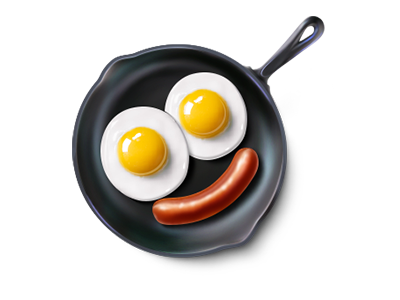 Smiling breakfast eggs emoticon food smile