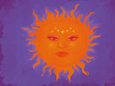 The Sun aesthetic aesthetics artwork design digital illustration digitalart drawing faces illustration logo sunset