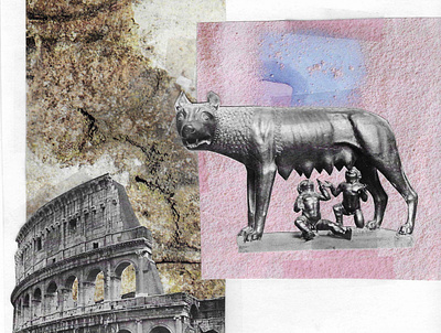La Lupa Capitolina collage digital collage graphic design