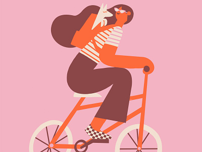 Bicycle ride bicycle character design color excercise fitness friends illustration pandemic pet