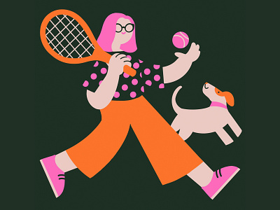 Elo et Milu character design color covid19 dog feminine flower friends friendship illustration pet pink portrait sport ten
