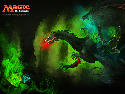 Magic The Gathering custom Mazirek playmat dragon fantasy magic the gathering medieval fantasy mtg