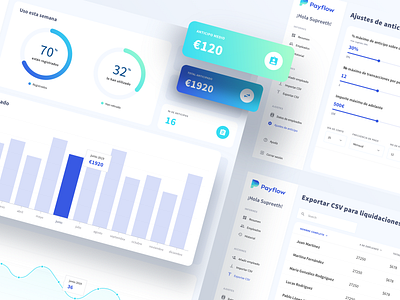 Payflow HR Manager Dashboard Teaser accounting analytics app chart dashboard finance graph hr interface logo material minimal spanish spreadsheet table ui ux