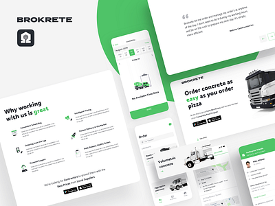Brokrete: the concrete delivery service Uber would enjoy android app application branding delivery flat icon illustration interface ios landing logo mobile profile schedule typography ui ux