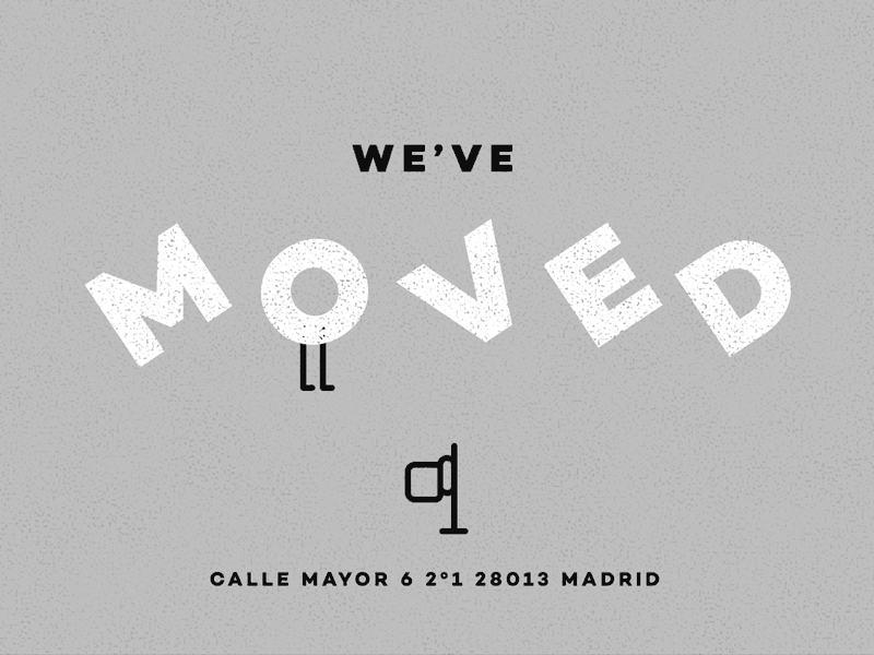 We've moved! :) animated animation announcement design gif motion motiongraphics moved moving