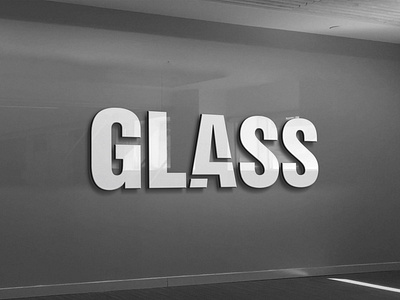 Glass wall logo mockup