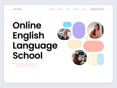 Online english school landing page