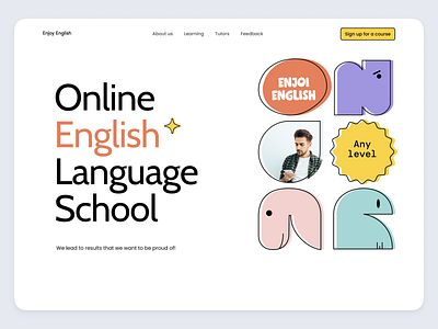 Online english school landing page