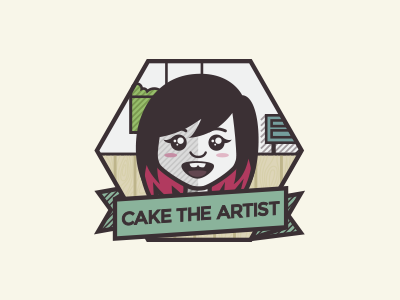 Cake The Artist cake icon illustration illustrator personal portrait ribbon stripes