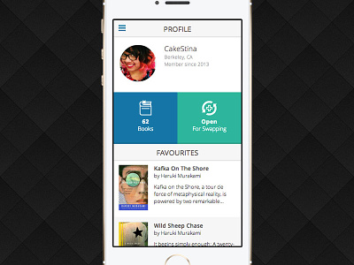 Bookswap Profile book books design interface mobile swap ui visual