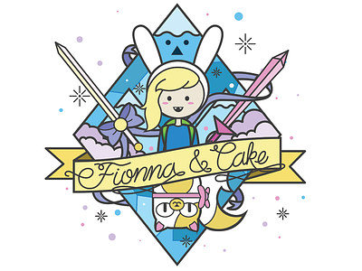 Fionna and Cake Take Two adventure time fionna and cake geek geometric illustration illustrator minimalist tattoo