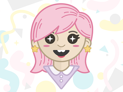 Cake the Artist - Pink Edition illustration pink portrait selfportrait vector