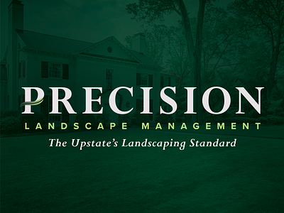 Precision Landscape Management branding grass hardscape landscape lawn care logo