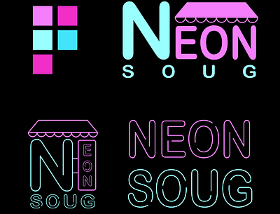 Neon Soug Visual Identity branding design graphic design illustration illustrator logo ui vector visual identity web website