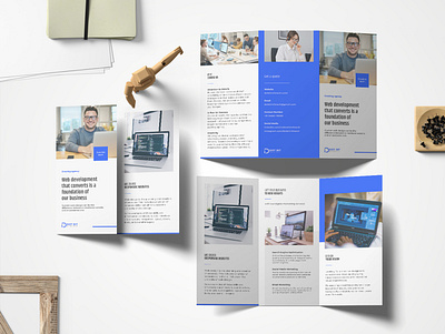Dot Bit Infotech trifold brochure advertising branding brochure graphic design marketing print