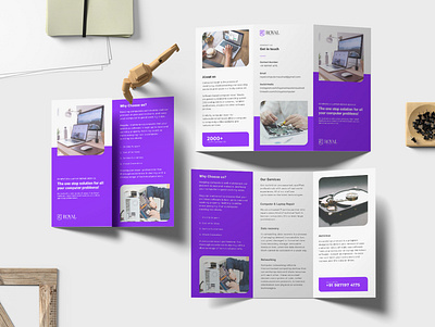Royal Computer trifold brochure advertising branding brochure design graphicdesign marketing