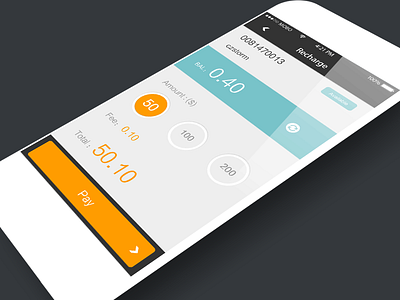 Campus payment - Recharge flat mobile payment ui