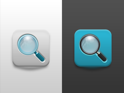 Icon Search blue icon realistic search texture white