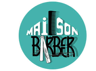 Logo Maison Barber barbershop logo illustrator logo