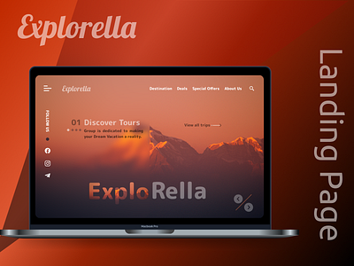 Travel Website - Explorella 100daysofdesign aestheticdesigns dailyui design landingpage mockup typography ui vector website websitedesign