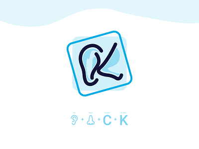 CK Logo Design c letter ear k letter logo logo design nose