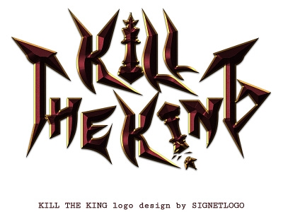 Kill The King logo Design. All rights reserved by Signet Logo. 3dlogo bandlogo brand design branding design heavymetal illustration art logo metal music thrashmetal