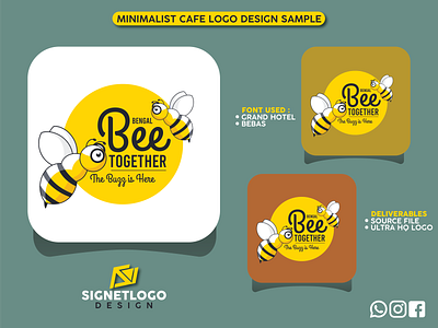 BEE TOGETHER CAFE LOGO brand design brand identity branding brands cafe cafe logo design illustration logo logo designer vector