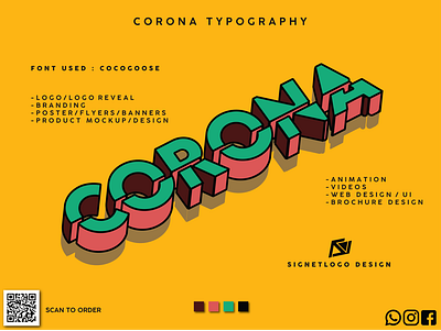 CORONA Typography Design brand design brand identity branding illustration illustration art logo logo designer typographic typography typography art typography design typography poster vector