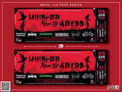 Metal Gig Pass Illustration bands death metal design design art gig gothic graphic design groove metal heavy metal illustration illustration art illustrator mockup pass pass design thrash metal vector