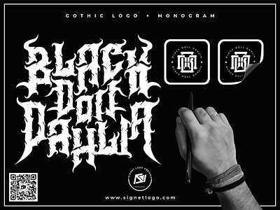 Gothic Metal Logo: Black Doll Dahlia art artist band black doll dahlia black metal brand design calligraphy death metal gothic graphic designer in kolkata illustration logo logo artist metal monogram mumbai music signet logo tattoo vector