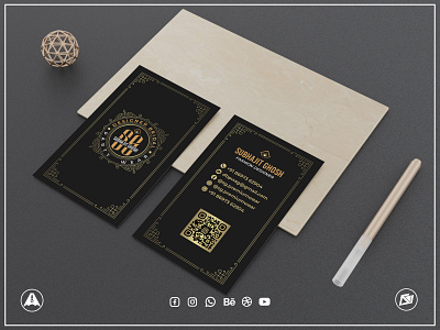 Elegant Business Card: Fashion Designer apparel brandelegant branding business business card design elegant ethnic fashion gold graphic designer in kolkata illustrator kolkata logo designer luxury mockup mumbai photoshop signet logo visiting card