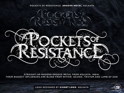 Pockets of Resistance | Metal Logo Design gothic heavy metal illustration kolkata lettering logo logo design metal band signet logo typography