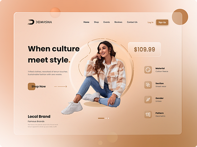 Denusha - Apparel store landing page branding graphic design illustration ui