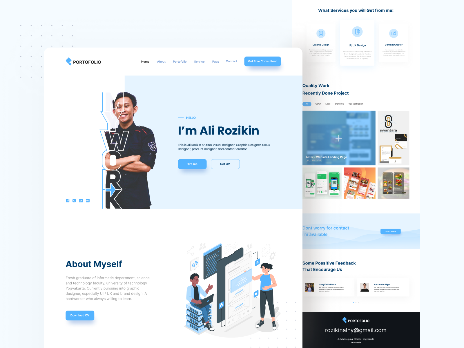 Portofolio - Personal Portofolio Landing Page by Alroz on Dribbble