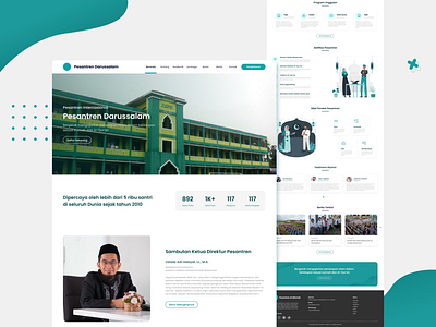 Islamic boarding school - Website brand school branding formal islamic boarding school new student pesantren register school ui ux web website
