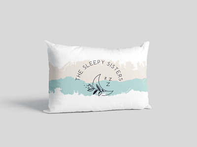 Sleepy SIsters cushion custom cute desgn logo logos mockup product