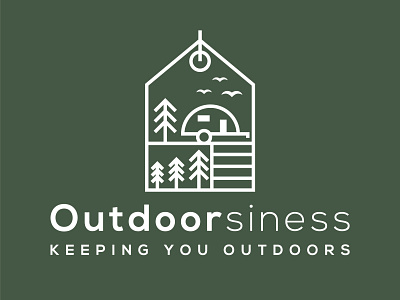 Creative logo for outdoor clothing business lineart minimal outdoor badge tag