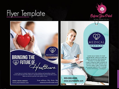 Medical flyer template design flyer typography